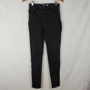 Labijou Womens Black High Rise Dark Wash Comfort Denim Skinny Jeans Size 7